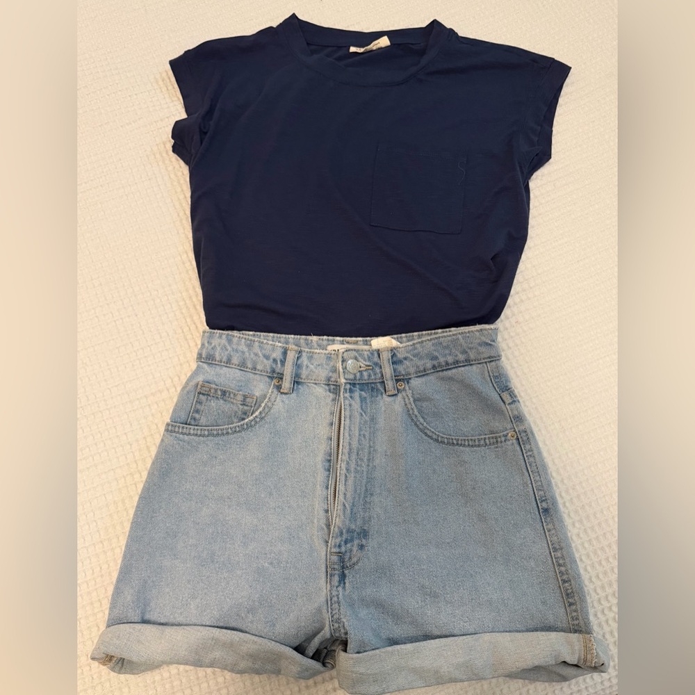 78 & Sunny Navy Blue Top